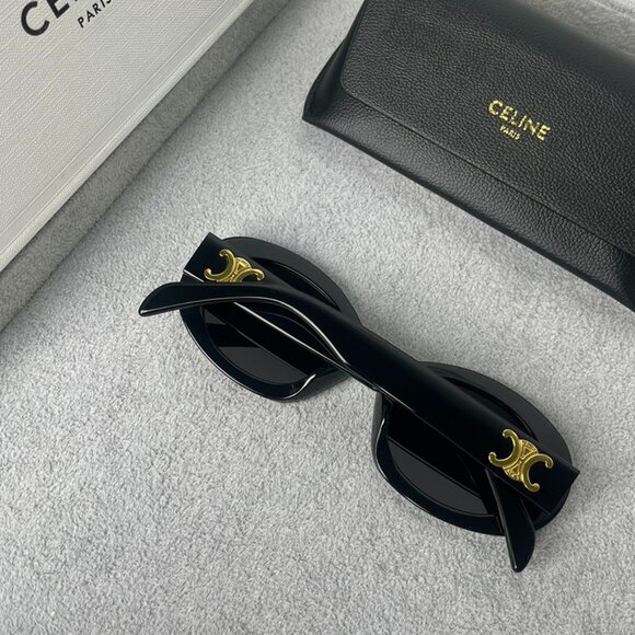 Celine Triomphe Oval Black Sunglasses